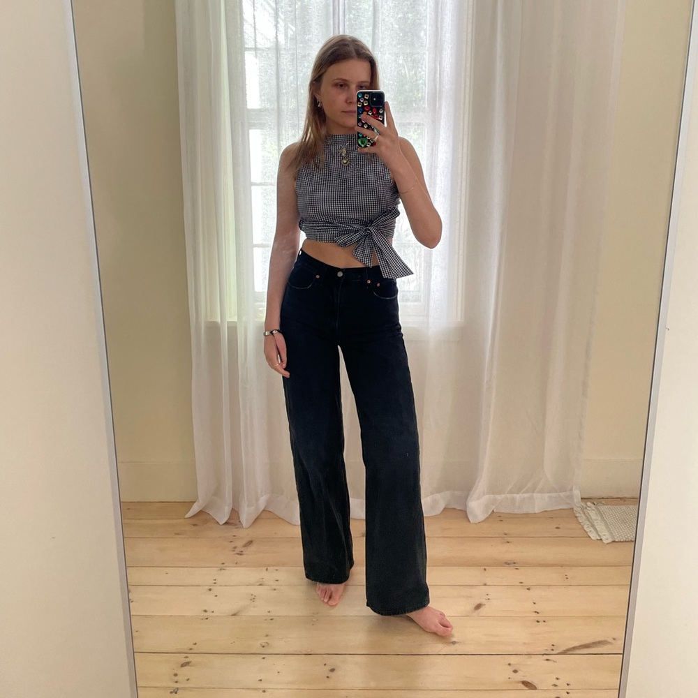 L’académie gingham wrap top!